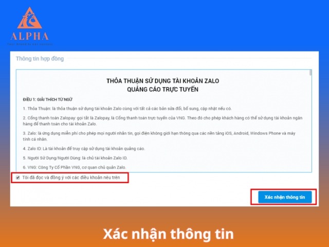 Xác nhận thông tin