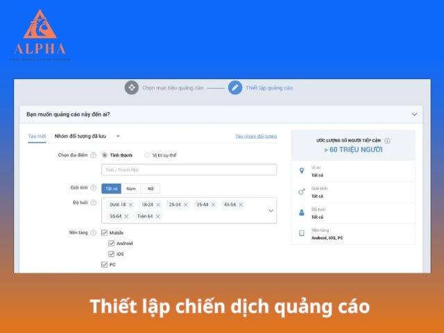 Thiết lập chiến dịch quảng cáo