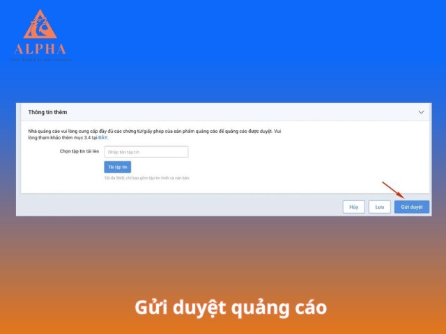 Gửi duyệt quảng cáo