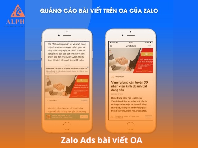 Hình thức chạy Zalo Ads bài viết OA