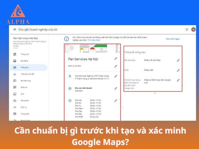 Cần chuẩn bị gì trước khi tạo và xác minh Google Maps