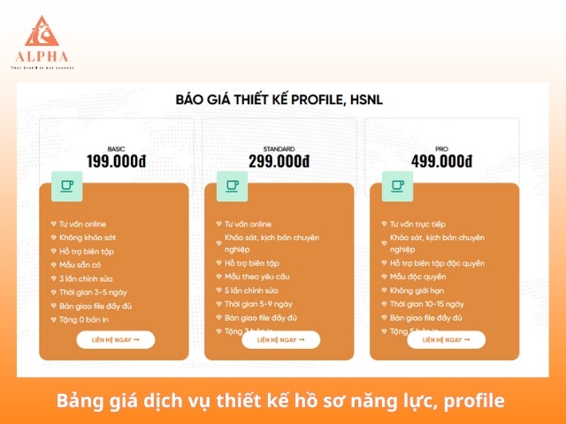 Dịch vụ thiết kế hồ sơ năng lực, profile