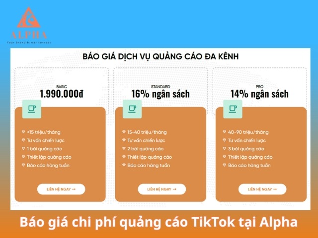 Báo giá chi phí quảng cáo TikTok tại Alpha Agency