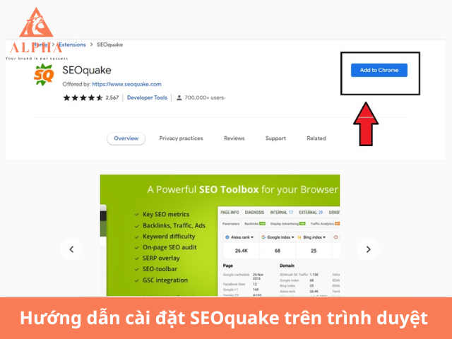 Hướng dẫn cài đặt SEOquake trên trình duyệt