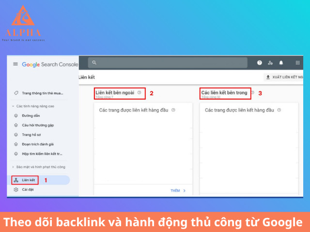 Theo dõi backlink và hành động thủ công từ Google
