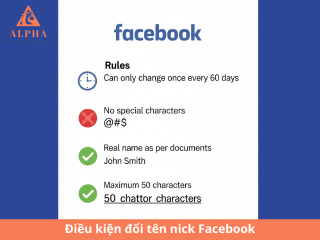Điều kiện đổi tên nick Facebook