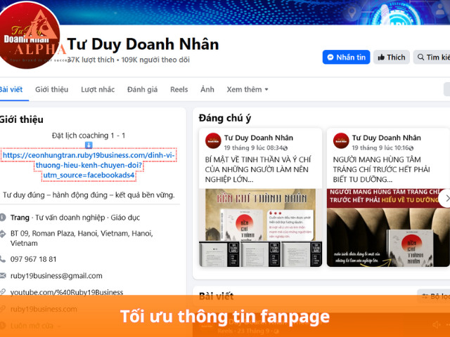 Phần giới thiệu rõ ràng và thông tin liên hệ