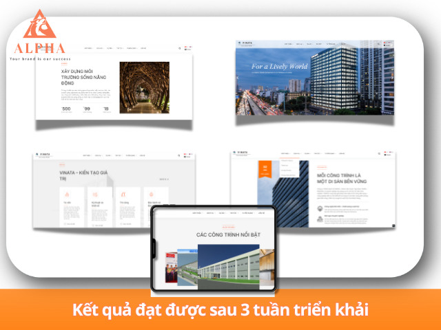 Giao diện website vinata mới hiện đại và tối ưu
