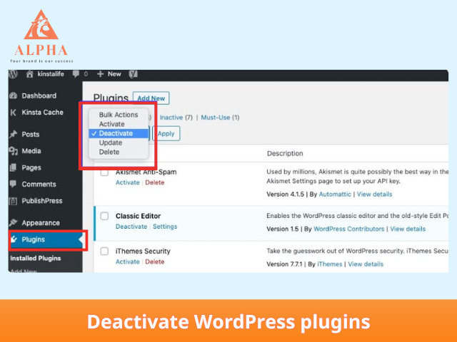 Tắt toàn bộ plugin xử lý status 401