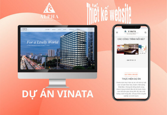 Dự án thiết kế website ngành xây dựng - vinata.dienngo.com