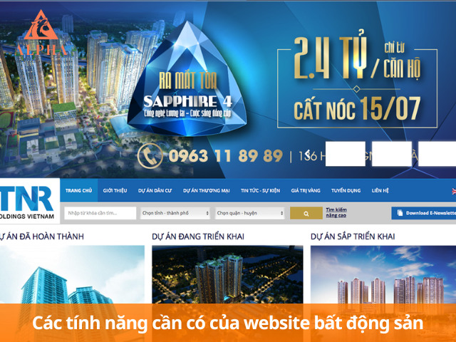 Các tính năng quan trọng của web bất động sản