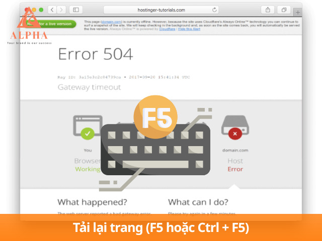 Tải lại trang để khắc phục lỗi 504