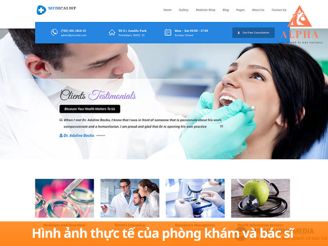 Nên dùng hình ảnh thực tế của phòng khám nha khoa cho website