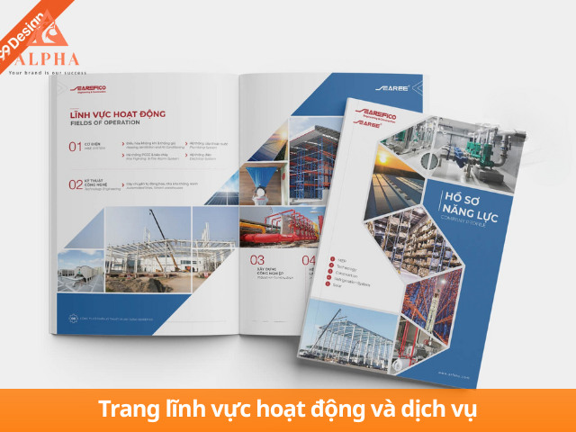 Trang về lĩnh vực hoạt động của bìa hồ sơ năng lực công ty xây dựng
