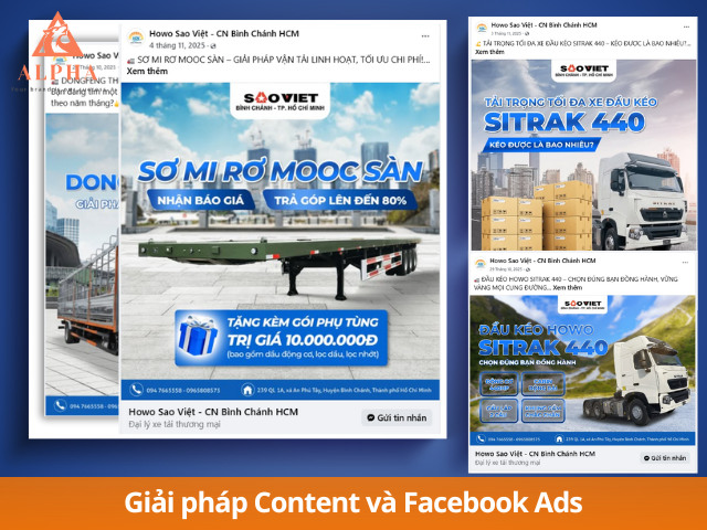 Alpha Agency triển khai content và Facebook ads ngành xe thương mại