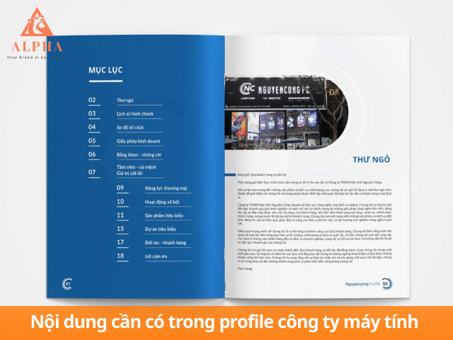 Nội dung cần có trong Profile công ty máy tính