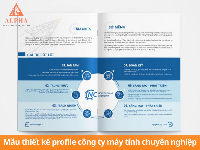 Mẫu thiết kế profile công ty máy tính chuyên nghiệp