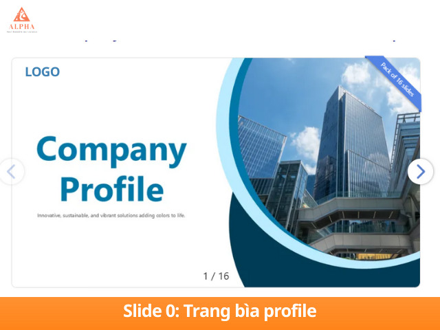 Slide trang bìa profile công ty