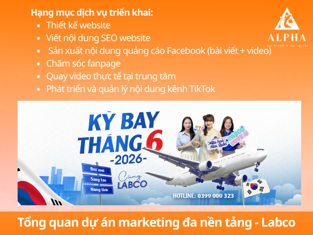 dự án marketing đa nền tảng cho trung tâm du học Hàn Quốc