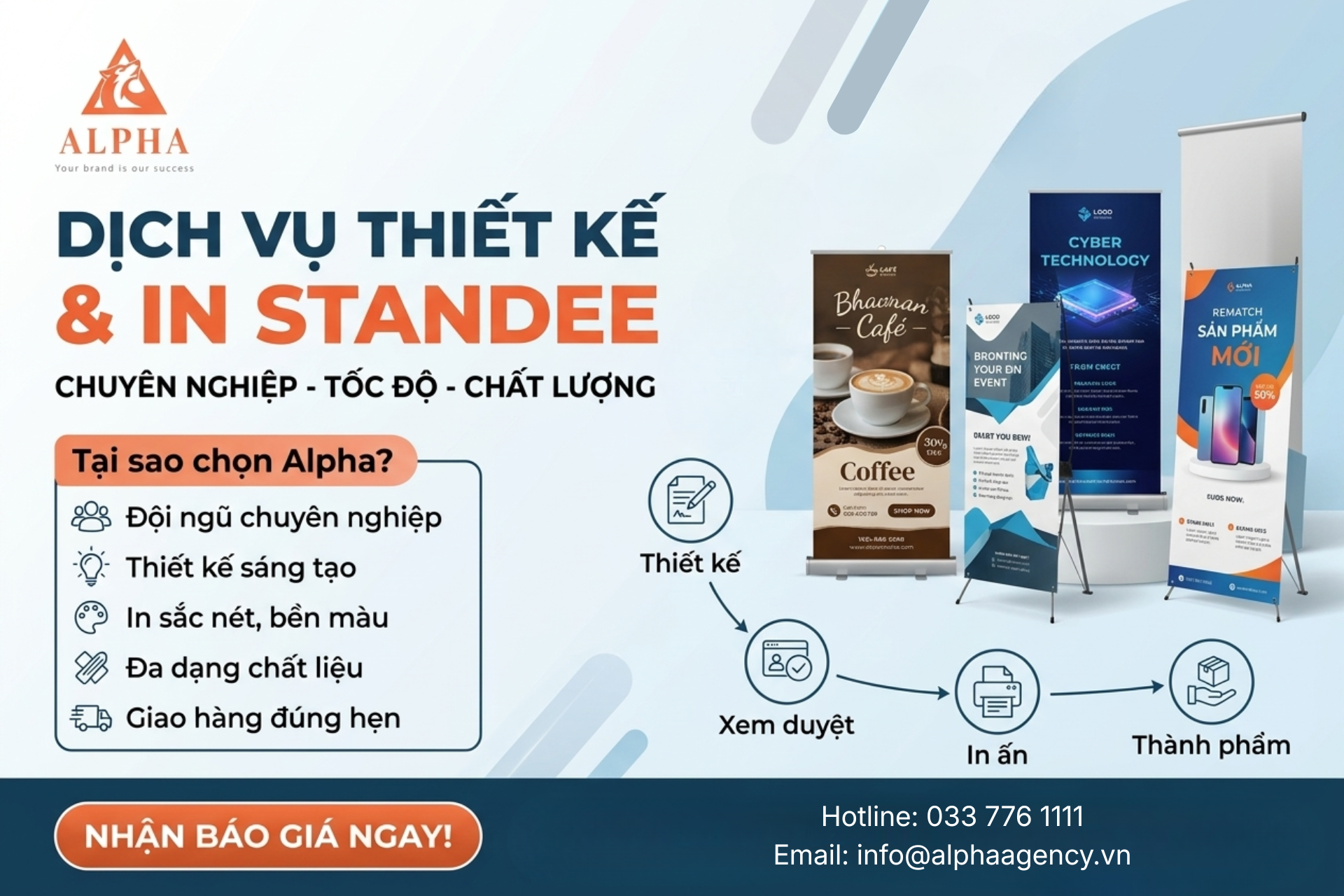 THIẾT KẾ & IN STANDEE GIÁ TỐT, LẤY NHANH TOÀN QUỐC