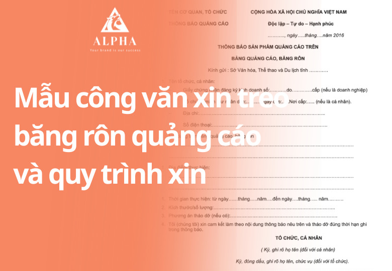 Mẫu công văn xin treo băng rôn quảng cáo và quy trình xin