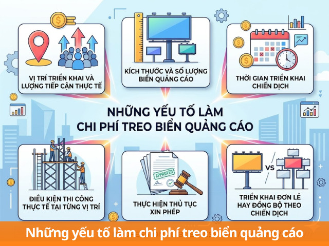 Những yếu tố làm ảnh hưởng đến chi phí treo biển quảng cáo