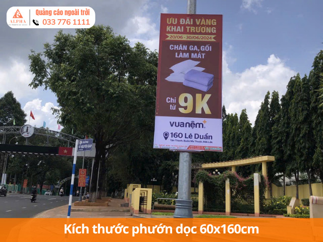 Kích thước phướn dọc 60x160cm
