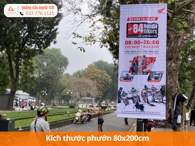 Kích thước phướn phổ thông