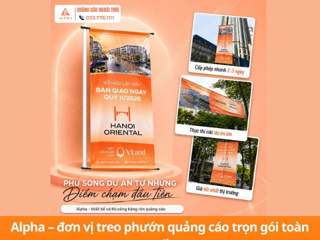 Alpha nhận treo phướn quảng cáo trọn gói toàn quốc