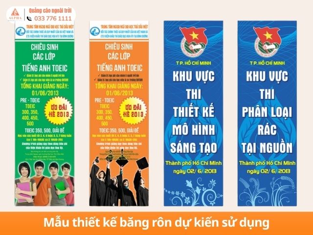 Mẫu thiết kế băng rôn dự kiến sử dụng
