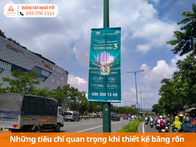 Những tiêu chí quan trọng khi thiết kế băng rôn quảng cáo đứng